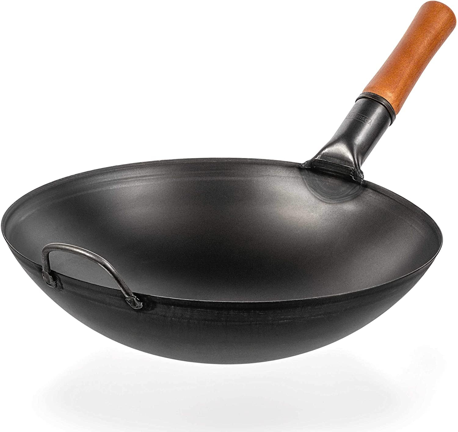 carbon-steel-wok-pan-14-in-premium-wok-cover-14-inch-pan-lid-wooden-lid-14-in-with-ergonomic-handle