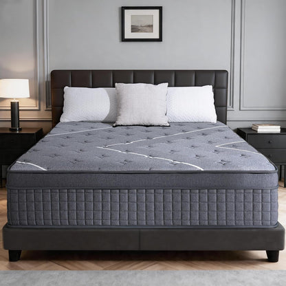 Full Mattress 12 Inch, Luxury Hotel-Level Hybrid Mattress in a Box, Cooling Gel Memory Foam & Upgraded Pocket Springs, Enhanced Back & Lumbar Hip Support, Back Pain Relief,Medium Firm,365-Night Trial1
