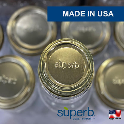 Superb Canning Lids – Regular Mouth Mason Jar Lids – Baker’S Dozen/Bulk Package of 156 Lids – Made in the USA2