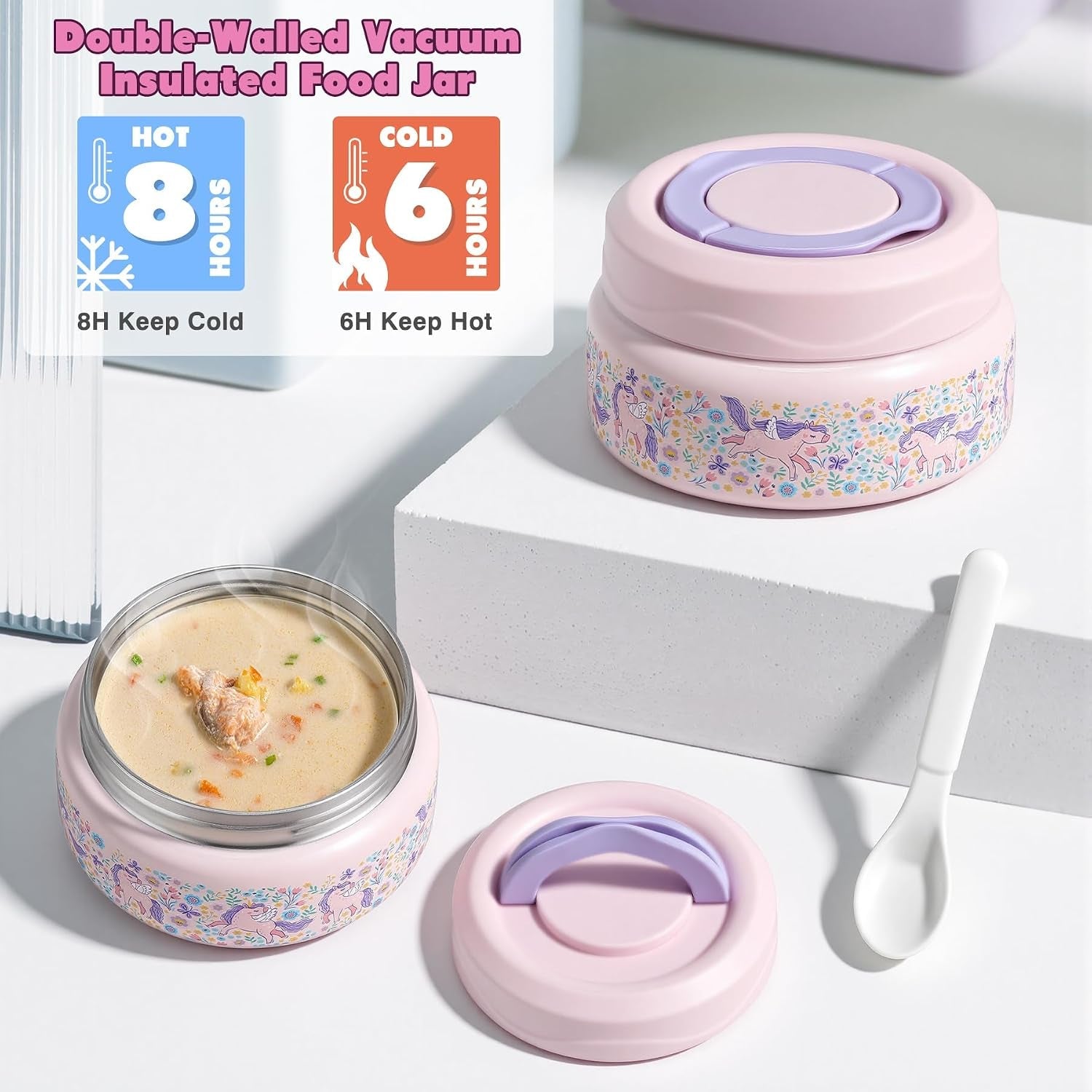 bento-lunch-box-for-kids-with-7oz-soup-thermo-insulated-stainless-steel-kids-water-bottle-with-straw-and-insulated-lunch-bag-leak-proof-lunch-food-container-with-ice-pack-for-schoolpink-horse