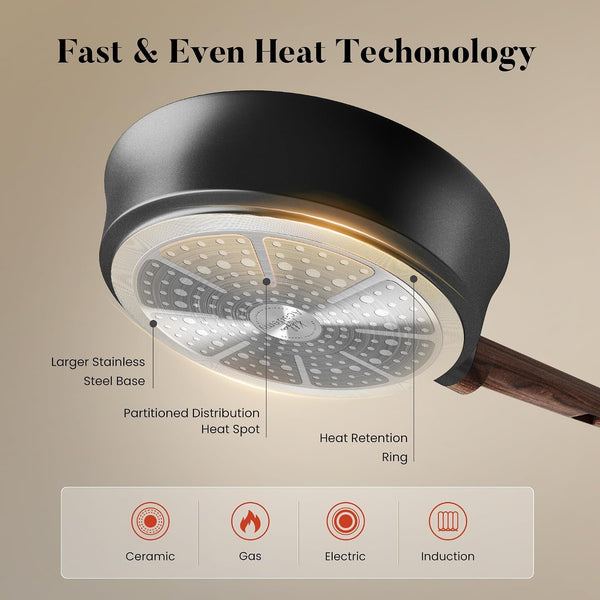10Pcs Ceramic Pots and Pans Set Non Stick | Non Toxic, Induction Cookware, PFOA & PFAS Free4