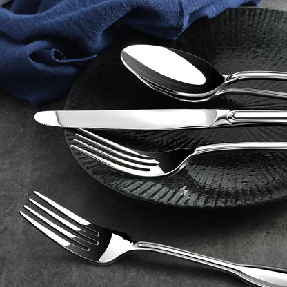 Silverware Set for 8, 40 Piece Utensils Stainless Steel Flatware Set | Boston Style Mirror Polished Spoons and Forks Set for Kitchen，Dishwasher Safe5