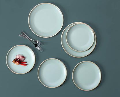 Melamine Dinnerware Sets, Plates and Bowls Sets 12 Pcs, Melamine Plates, Dish Set for 4, Unbreakable Dinnerware Set for Party, BPA Free, Suitable Indoors and Outdoors (Mint Green)5