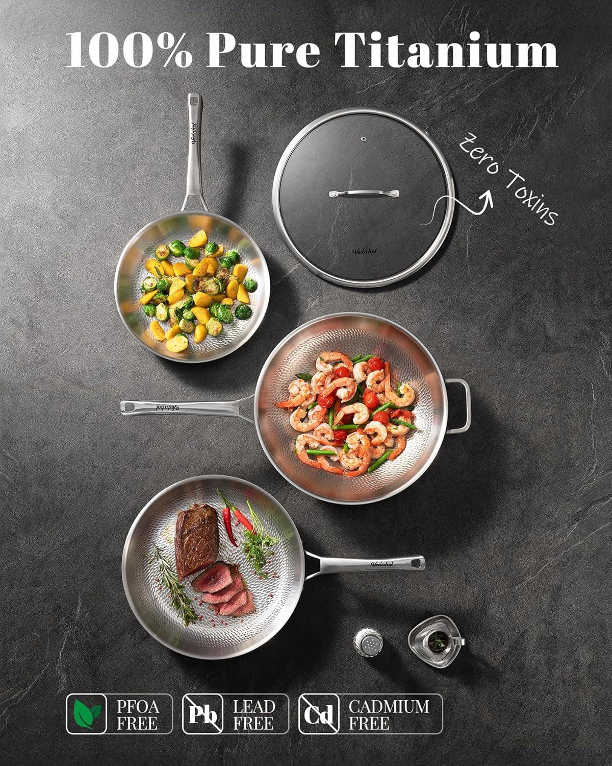 titanium-wok-pans-for-cooking-13in-pure-titanium-hammered-pro-pans-non-stick-skillet-for-cooking-non-toxic-pfas-pfoa-ptfe-free-cookware-dishwasher-oven-safe-kitchen-induction-compatible
