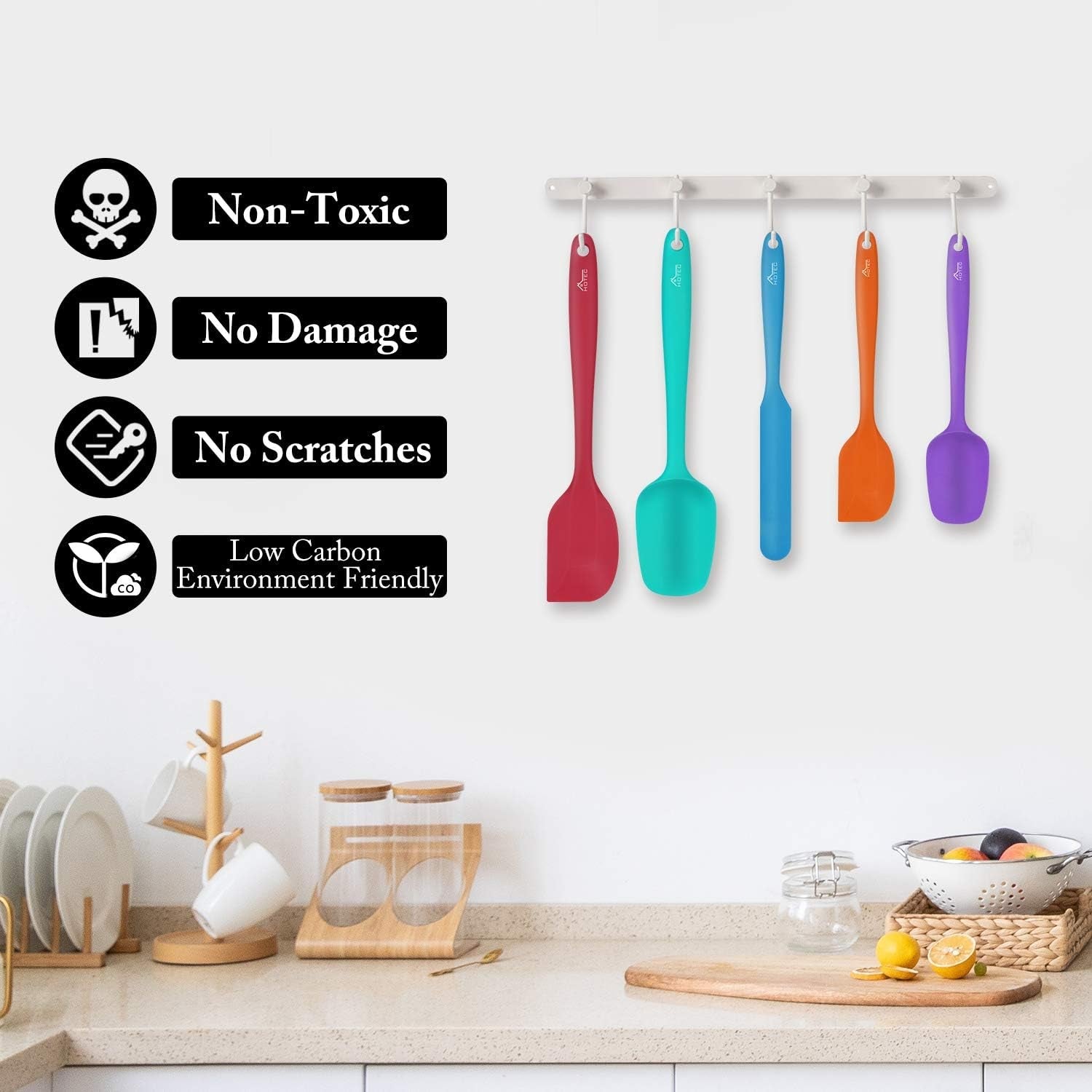heat-resistant-600-food-grade-silicone-rubber-spatula-set-for-baking-cooking-and-mixing-non-stick-dishwasher-safe-bpa-free-multicolor-set-of-5