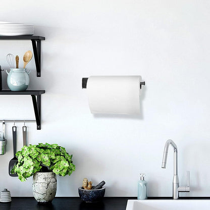 Kitchen Magnetic Stainless Steel Paper Towel Holder for Refrigerator, Grill, Toolbox (Magnetic-30Cm-Black-B)6