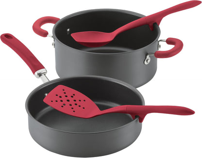 Tools and Gadgets Lazy Tools Nonstick Kitchen/Cooking Utensil Set, 6 Piece - Red4