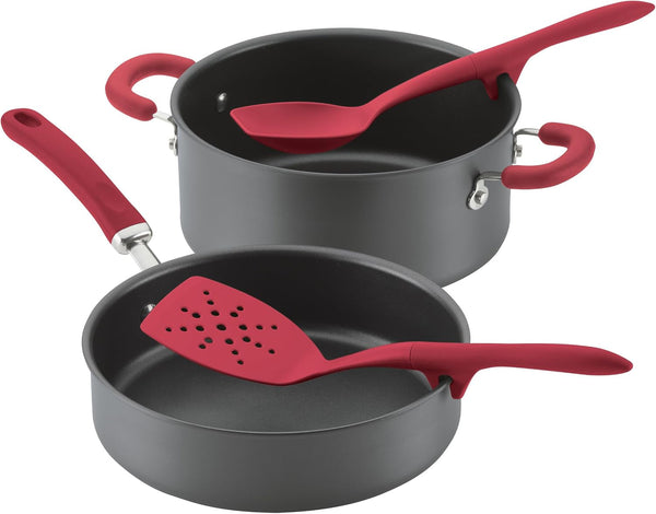 Tools and Gadgets Lazy Tools Nonstick Kitchen/Cooking Utensil Set, 6 Piece - Red4