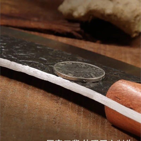 Meat Cleaver, High Carbon Steel Butcher Knife Hardness Hand Forged Hammer Meat Cutter Kitchen Boning Chef with Sheath(1Pcs B)5