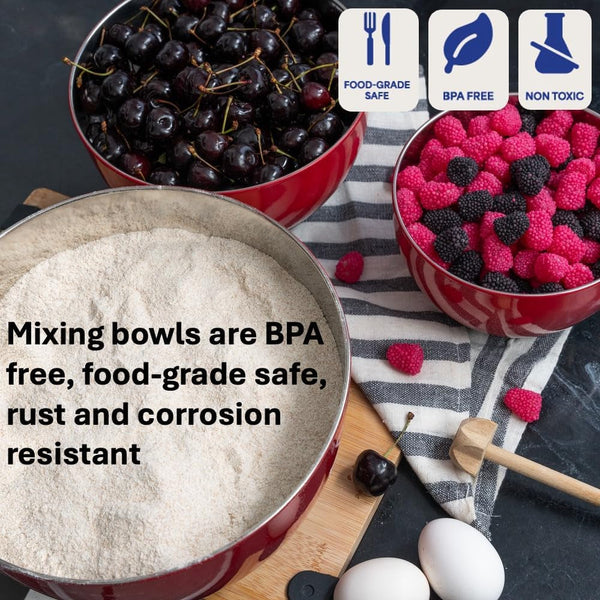 Stainless Steel Mixing Bowls Set, 3-Piece with Silicone Base5