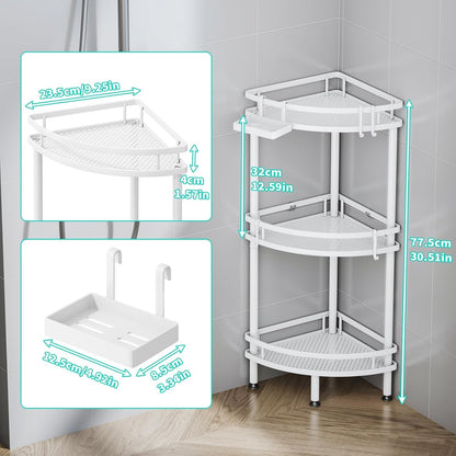 Standing Corner Shower Caddy - 3 Tier Large Capacity, White5