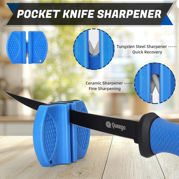 Fillet Knife, 7 Inches Professional Filet Knife for Fish, German G4116 Stainless Steel Blade Fishing Knifes with Two Stage Knife Sharpener,Non-Slip Handles, Protective Nylon Sheath5