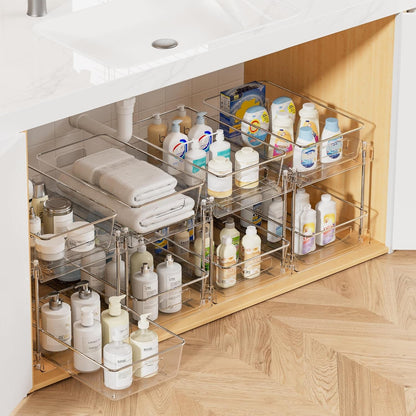 4 Pack Pull Out Bathroom under Sink Organizer (S-Standard)1
