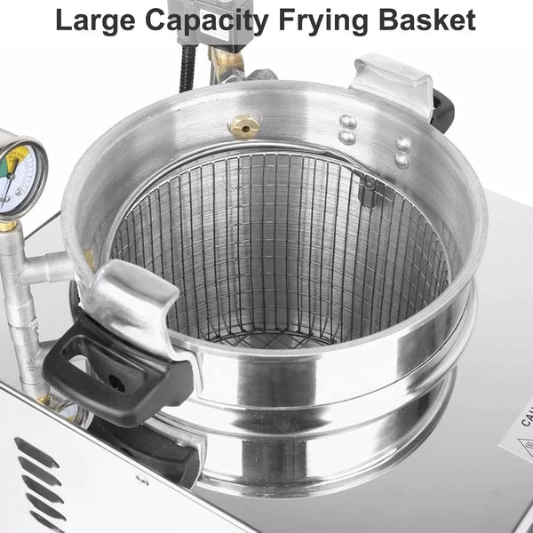 16L 3000W Large Pressure Fryer for Fried Chicken, Countertop Electric Chicken Fryer, Stainless Steel Fried Chicken Stove, Deep Fryer Pressure Cooker7