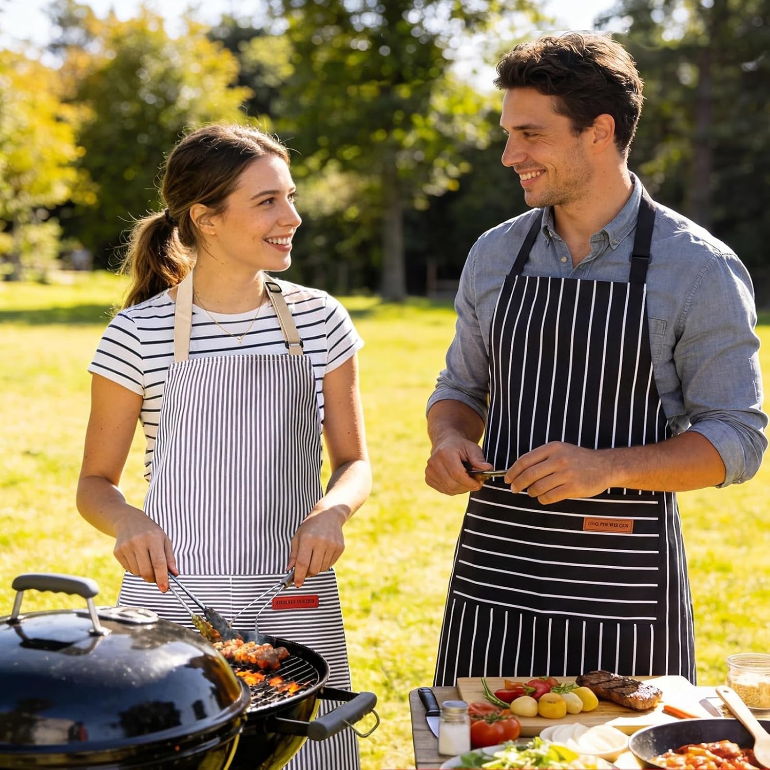 adjustable-kitchen-aprons-unisex-2-pack-2-large-pockets-cotton-polyester-blend-bib-apron-for-home-bbq-restaurant-use