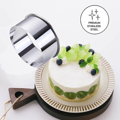5 Pieces Biscuit Cookie Cutters Set,Stainless Steel Circle round Cookie Biscuit Cutters in Graduated Sizes Shape Molds for Pastries Doughs Doughnuts4