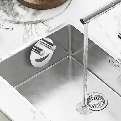 Stainless Steel Smiley Face Dish Sponge Holder, Silver Sink Caddy Organizer Storage with Suction Cup for Kitchen, Rv Apartment Kitchen Accessories Decor Scrubber7