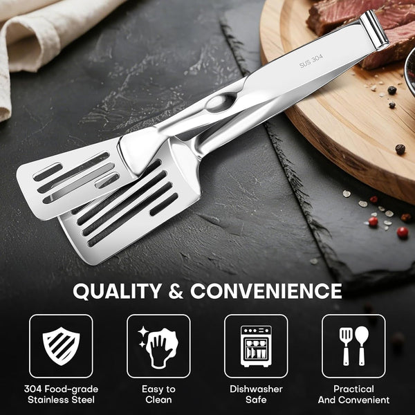 2-In-1 Spatula Tongs, 11.8 In, 304 Stainless Steel, for 12 in Pans4