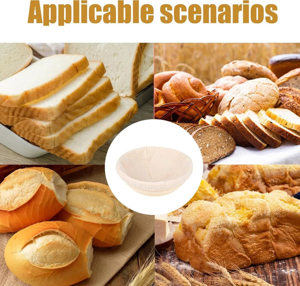 2 Pcs Bread Proofing Basket Cloth Liner Baking Dough Basket Cover Natural Rattan Banneton Proofing Cloth for Bakery Home Baking, about 10 Inch7