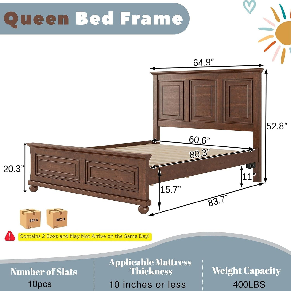 wood-bed-frame-queen-with-tall-headboard-footboard-traditional-queen-panel-bed-with-usb-charging-station-for-bedroom-guest-room-easy-assembly-no-box-spring-required-walnut