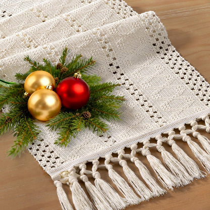 Boho Table Runner Fall Farmhouse Rustic Dining Dresser Scarf Home Decor2
