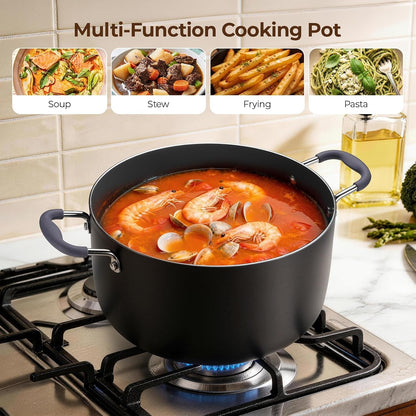 10 Quart Nonstick Stock Pot with Lid, Ceramic Soup Pot with Lid, Induction Cooking Pot with Silicone Handle for All Stoves, Healthy Non-Toxic Cooking Pot for Stew/Pasta, PFAS & PFOA Free8