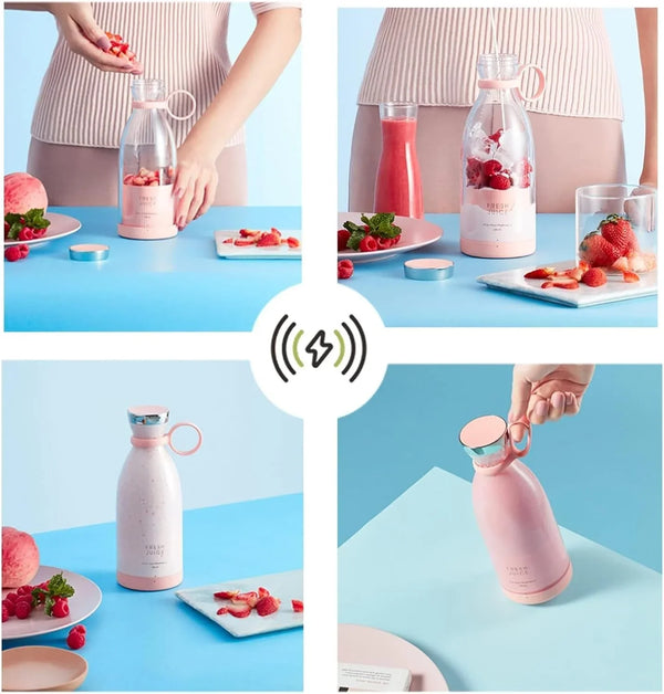Portable Blender for Shakes and Smoothies with 11.83 Oz Travel Cup and Lid,Durable Stainless Steel Blades for Juice Blending Performance, Pink8
