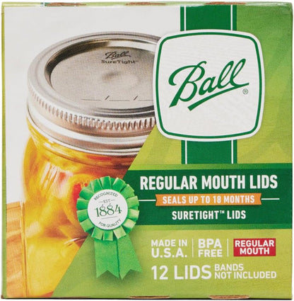 Regular Mouth Mason Glass Jar Lids (24-Count), Silver2