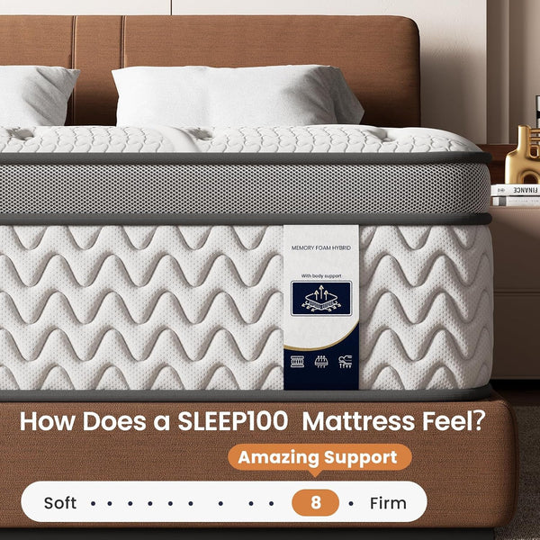 Sleep Firm Mattress with Extra Lumbar & Shoulder Support, Hotel Collection Hybrid Single Mattresses Pain Relief - Fiberglass Free - 365 Night Trial (King, 14, 14, Inches, Firm-New Version)7