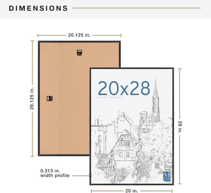 Original Poster Frame, 20X28, Black, Gallery Wall, 2-Pack4