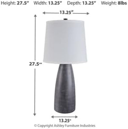 Signature Design by Ashley Shavontae Bedside Table Lamps Set of 2, Gray | Stone-Look Textured Gray Resin Bases, Adjustable 3-Way Switch Supporting up to 150W for Custom Ambiance9