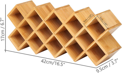 Criss-Cross 18-Jar Bamboo Countertop Spice Rack Organizer, Kitchen Cabinet Cupboard Wall Mount Door Spice Storage, Fit for round and Square Spice Bottles, Free Standing for Counter, Cabinet or Drawers4