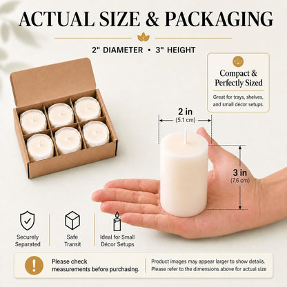 White Unscented Soy Pillar Candles, Non-Toxic 2X3 Inch Candle,27 H,6 Pack2