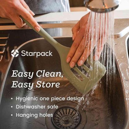 Starpack 'Head Turner' Premium Silicone Turner Spatula, 11.4" Slotted Spatula - Up-To 600°F High Heat Resistant Silicone Slotted Spatulas for Cooking, LFGB Grade Non Stick Rubber Turner Spatula3
