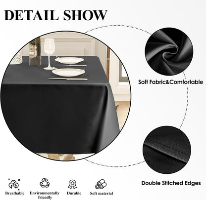 1 Pack Black Square Tablecloths 52X52 Inch for Dining Tables5