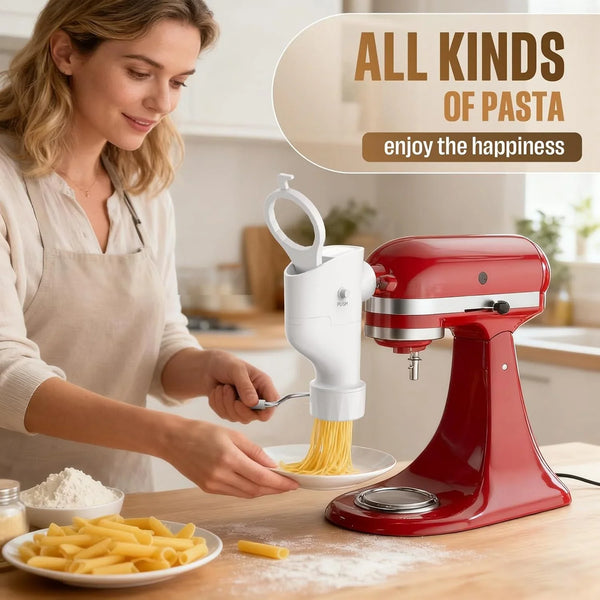 Pasta Press Attachment for Kitchenaid Stand Mixer, 7 Pasta Plates | New Buckle Design.The Pasta Maker Fit All Kitchenaid Mixer Modol, Perfect for Family Pasta Nights, Meal Prep, Dinner Parties.3