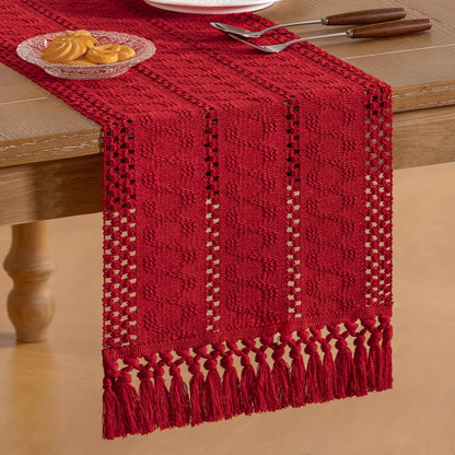 Boho Table Runner Fall Farmhouse Rustic Dining Dresser Scarf Home Decor4