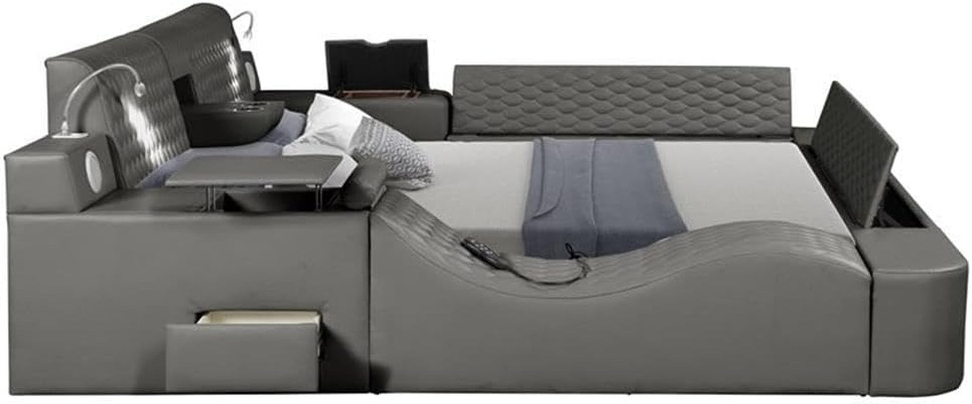 smart-multifunctional-queen-size-bed-wood-frame-gray-upholstery-massage-chaise-usb-charging-storage-drawers-led-lights-bluetooth-speakers-modern-design-for-bedroom-comfort-and