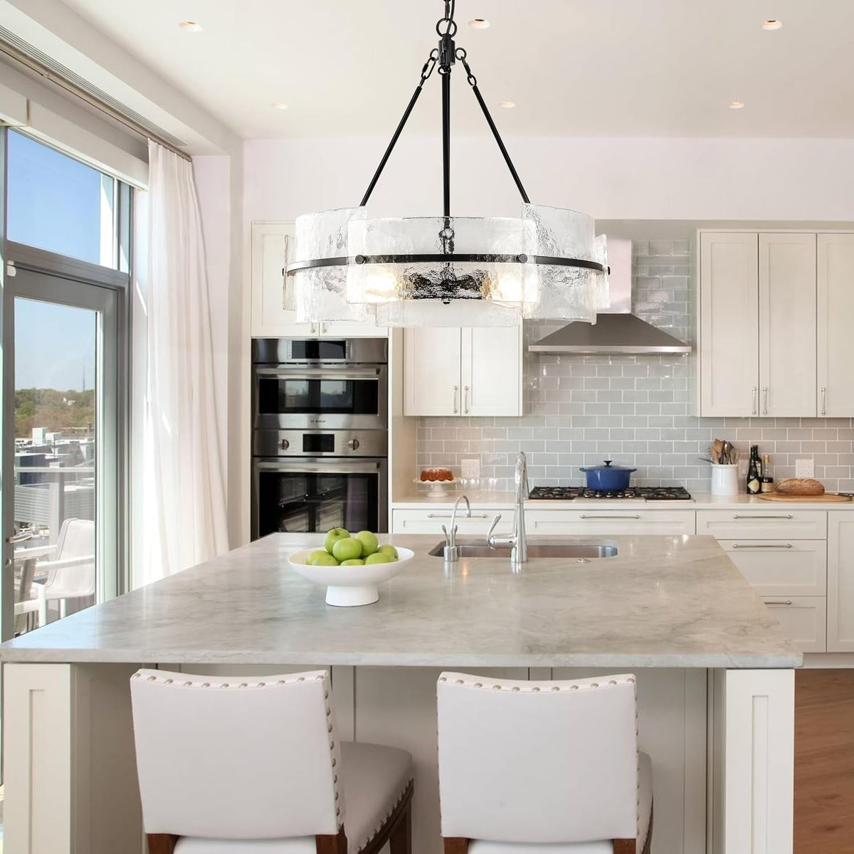 modern-dining-room-chandelier-22-black-textured-glass-chandelier