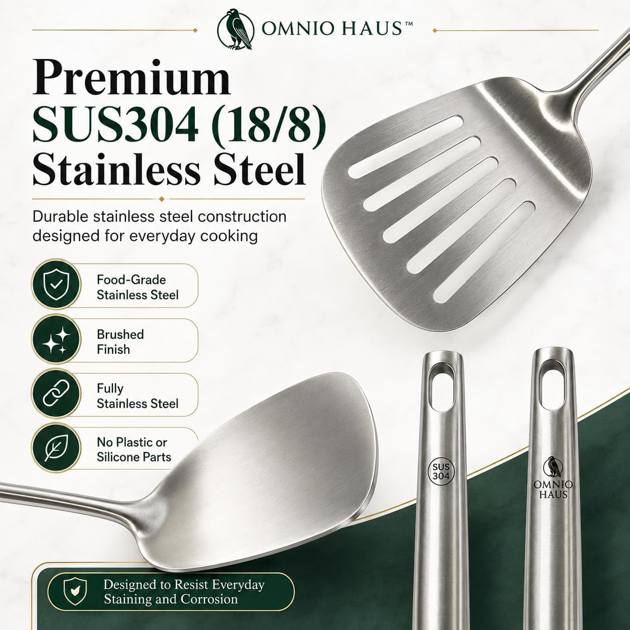 premium-stainless-steel-kitchen-utensil-set-5-piece-304-18-8-cooking-utensils-with-hooks-soup-ladle-slotted-turner-solid-wok-turner-skimmer-potato-masher-storage-bag-and-gift-box
