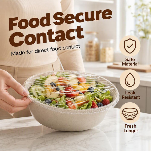 2026 New Disposable Stretch Food Cover Elastic Bowl Covers (White*100)2