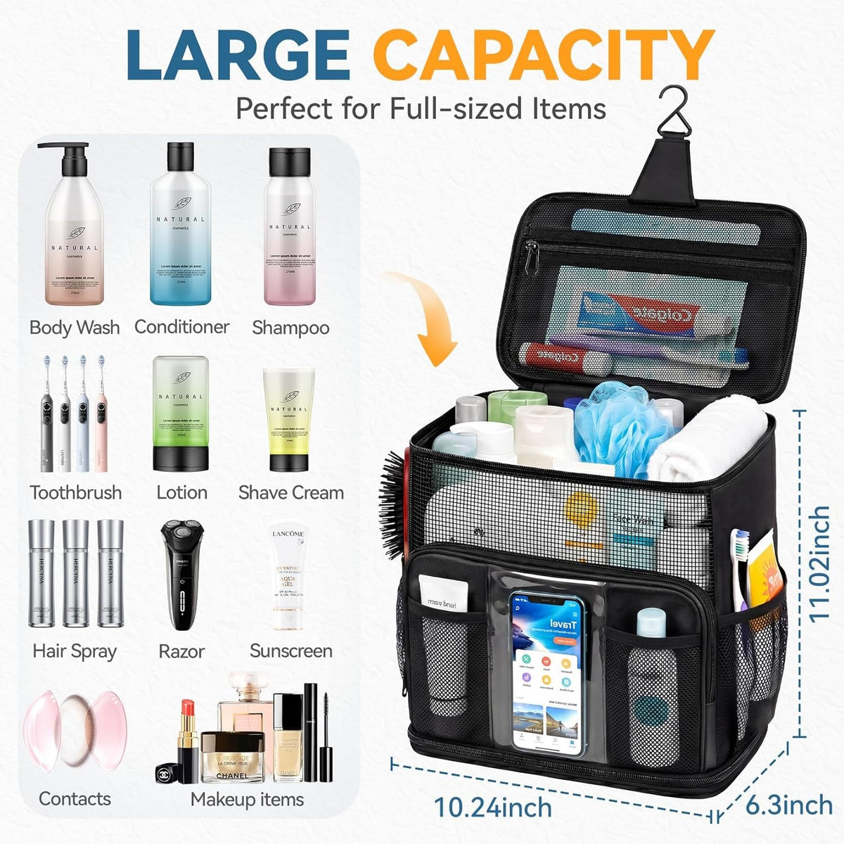 shower-caddy-portable-for-college-dorm-hanging-travel-toiletry-bag-with-phone-pocket-waterproof-bottom-cover-quick-dry-mesh-shower-bag-dorm-room-essentials-for-guys-girls-cruise-essentials-2026