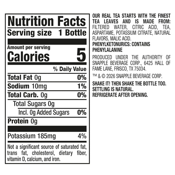 Zero Sugar Peach Tea, 16 Fl Oz Recycled Plastic Bottle (Pack of 12)2