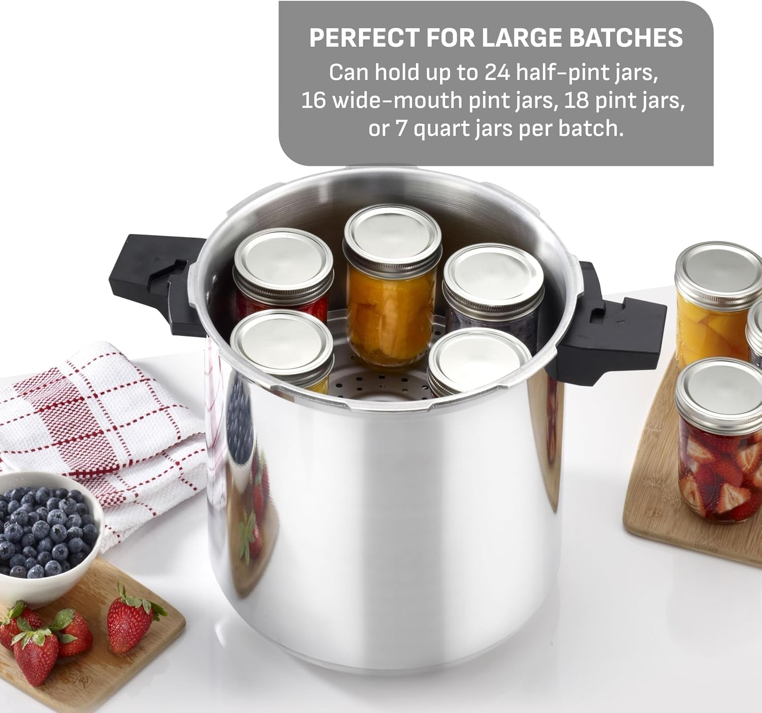 22-quart-aluminum-pressure-canner-3-psi-settings-home-canning-includes-racks-canning-guide-large-capacity-pressure-water-bath-canning-for-vegetables-meats-seafood-fruits-silver