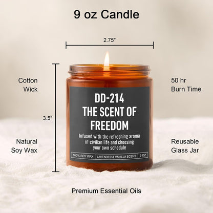 DD214 Candle, Military Retirement Gifts for Men, Women - Retired Navy Veteran, Air Force, Marine, Army Veteran Gifts - Veterans Day, Farewell, Going Away, Military Separation Presents4