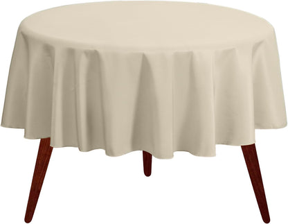 round Tablecloth - 70 Inch Ivory round Table Cloth for 24 to 48 Inch round Tables - Heavy Duty Washable Fabric - for Buffet Table, Holiday Party, Dinner, Wedding & Baby Shower1