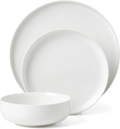 24 Seven White Porcelain 18-Piece Dinnerware Set for 62