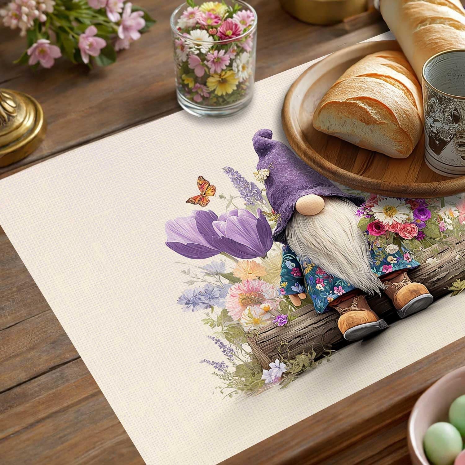 spring-gnome-floral-placemat-set-of-4-spring-summer-placemats-seasonal-table-mats-for-indoor-outdoor-home-kitchen-dining-decor-party-farmhouse-burlap-table-mats-12x18-inch