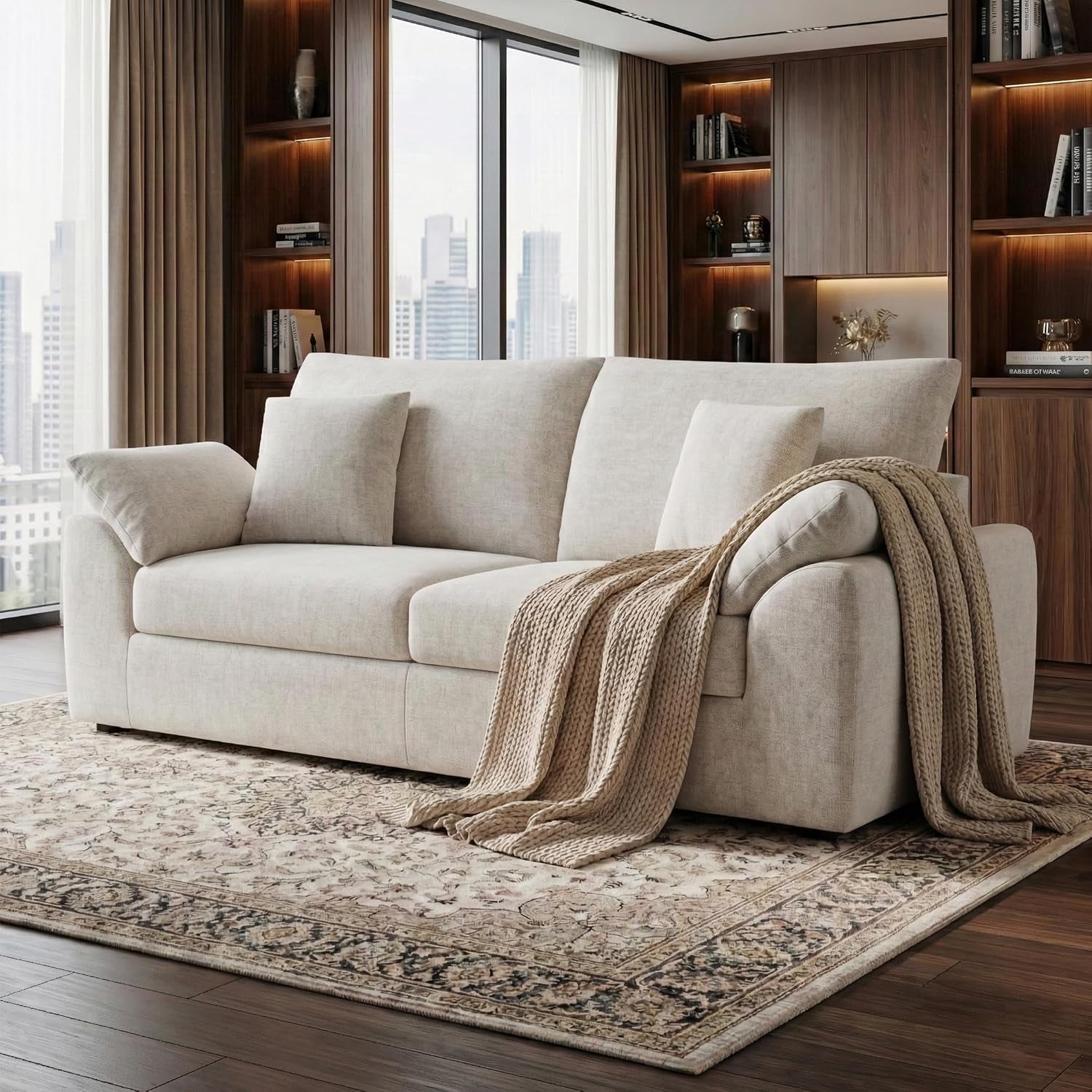 89-8-modern-loveseat-sofa-for-living-room-cloud-boneless-couches-with-4-pillows-mid-century-loveseat-couches-for-small-place-no-assembly-required-beige