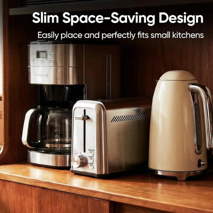 ® Slim Long Slot Stainless Steel Toaster, Toaster 2 Slice Wide Slot with 10.24 X 1.5 in Slot, Bagel Defrost Cancel, 7 Shades, Crumb Tray2